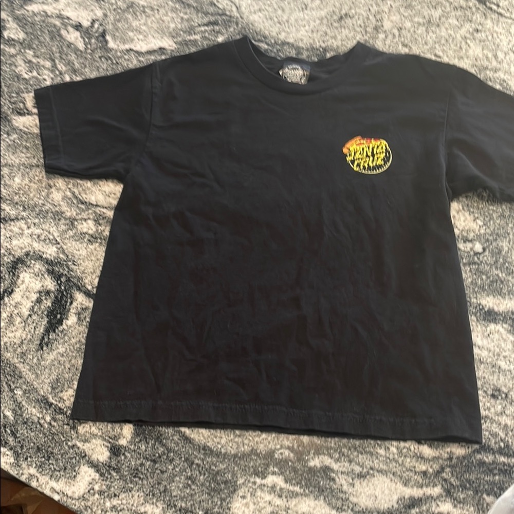 Santa Cruz Skateboards Black Tee with Yellow Graphic